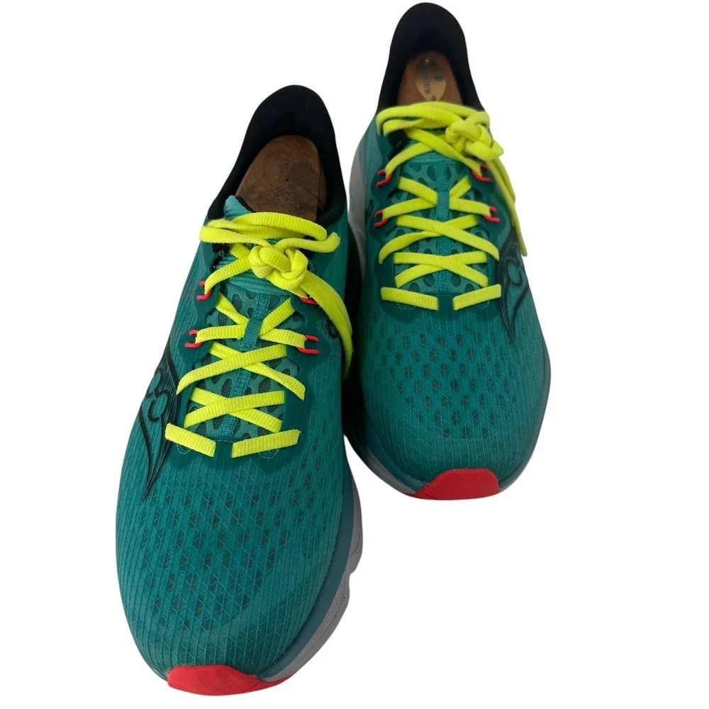 Saucony Kinvara 14 Mens 9 Teal Citron Red Running Shoes Sneaker (Worn once )‎